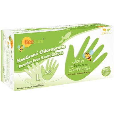 BeeSure NeoGrene Chloroprene Powder-Free Exam Gloves, Large, Green, 200/Box, BE1188 thumbnail 20