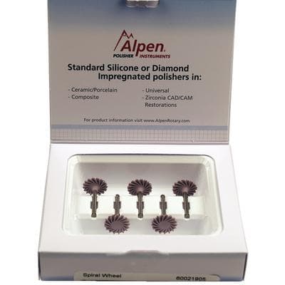 Alpen ShapeGuard Composite Plus Polisher, Step 1, Fine, RA, Spiral Wheel 140, Purple, 5/Pk, 60021905 thumbnail 14