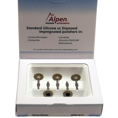 Alpen ShapeGuard Ceramic Plus Step 3 Spiral Polisher, RA Shank, Ultra Fine, 140, 5/Pkg, 60021913 thumbnail 7