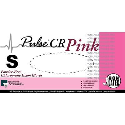 Pulse CR Polychloroprene Exam Gloves, Powder-Free, Non-Sterile, Textured, Pink, Small, 200/Box thumbnail 5