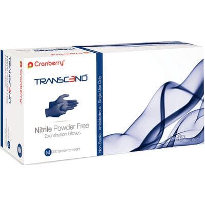Cranberry Transcend Nitrile Powder-Free Exam Gloves, Medium, Matte Blue, 300/Box, CR3367 thumbnail 23