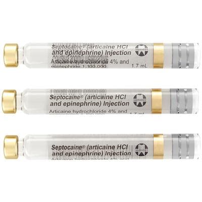Septocaine® Articaine HCl 4% with Epinephrine 1:100,000, Gold Box, 1.7 mL Cartridges, 50/Box, 01A1400 thumbnail 19