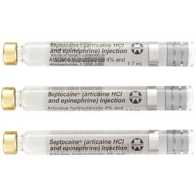 Septocaine Articaine HCl 4% with Epinephrine 1:200,000, Silver, 1.7 mL Cartridges, 50/Box, 01A1200 thumbnail 19