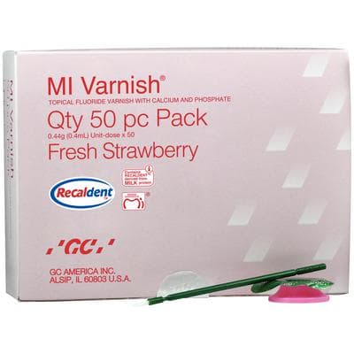 GC MI Varnish 5% Sodium Fluoride with RECALDENT (CPP-ACP), Fresh Strawberry, 0.4 mL Unit Dose, 50/Pack, 442500 thumbnail 22