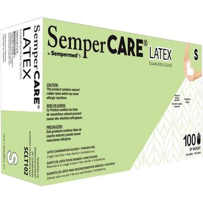 SemperCare Latex Exam Gloves, Powder-Free, Micro-Textured, Small, Cream, 100/Box, SCLT102 thumbnail 13