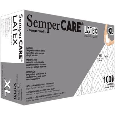 SemperCare Latex Exam Gloves, Powder Free, Textured, Non-Sterile, X-Large, Natural, 100/Box thumbnail 12