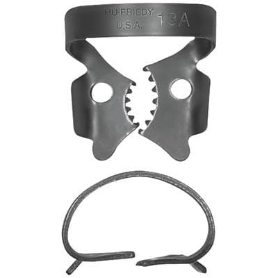 Hu-Friedy Black Line Rubber Dam Clamp #13A, Winged, Lower Left Molars, Satin Steel, RDCM13AX thumbnail 7