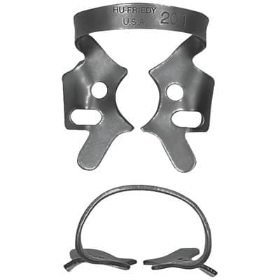 Hu-Friedy Black Line Rubber Dam Clamp #201, Winged, Upper Molar, Satin Steel, 1 Each thumbnail 7