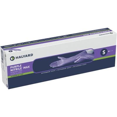 Purple Nitrile Max Exam Gloves, Powder Free, Latex Free, Extended 16" Cuff, Small, 50/Box, 44992 thumbnail 4