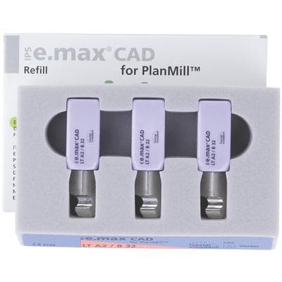 IPS e.max CAD PlanMill Blocks, Low Translucency (LT), Shade A2, Size B32, 3/Box thumbnail 11