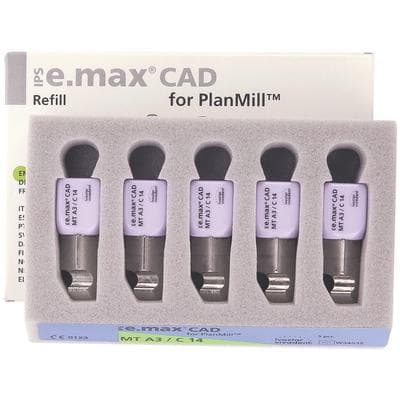 IPS e.max CAD PlanMill MT C14 A3 Lithium Disilicate Milling Blocks, Medium Translucency, Shade A3, 5/Box thumbnail 11
