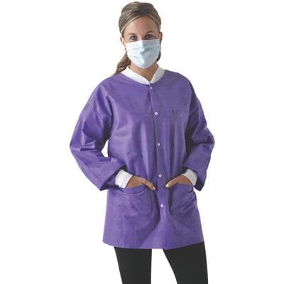 SafeWear™ Hipster Jacket, Plum Purple, X-Small, Latex-Free, Fluid Resistant, AAMI Level 2, 12/Pk, 8103-XS thumbnail 9