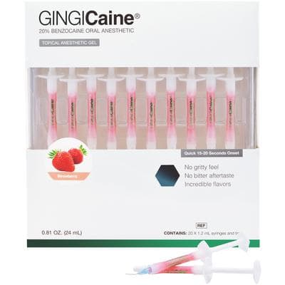 GINGICaine Topical Anesthetic Gel Syringe Kit, Strawberry, 20% Benzocaine, 1.2 mL, 20/Pk, 20118S thumbnail 22