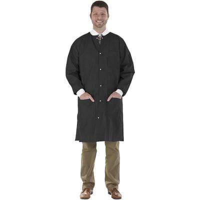 SafeWear High Performance Lab Coat, Jet Black, X-Large, Latex-Free, Fluid Resistant, AAMI Level 2, 12/Pack, 8119-D thumbnail 15