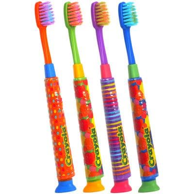 GUM Crayola Deep Clean Kids' Manual Toothbrush, Ultra-Soft Tapered Bristles, Compact Head, Assorted Colors, Ages 4-9, 12/Pk, 234P thumbnail 11