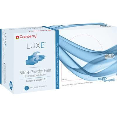 Cranberry LUXE Nitrile Exam Gloves, Powder Free, Non-Sterile, Large, Azure Blue, 300/Box, CR3668 thumbnail 17