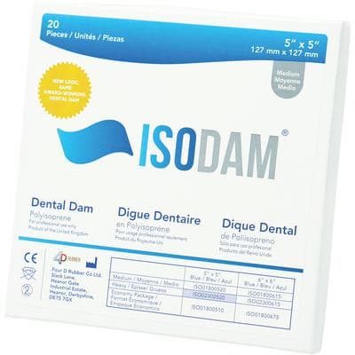 Isodam Non-Latex Polyisoprene Dental Dam, 5" x 5", Medium Gauge, Light Blue, 20/Box, ISO01800520 thumbnail 12
