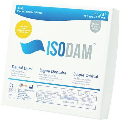 Isodam Polyisoprene Dental Dam, Economy Pack, 5" x 5", Medium, Blue, Latex-Free, 100/Box, ISO01800510 thumbnail 12