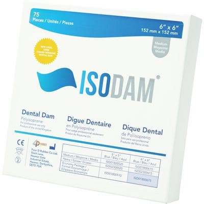 Isodam Non-Latex Polyisoprene Dental Dam, 6" x 6", Medium, Blue, 75/Pk, ISO01800675 thumbnail 13