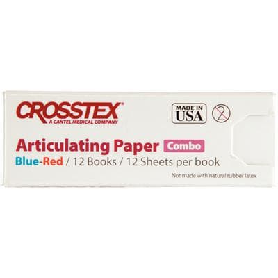 Crosstex Red/Blue Articulating Paper, Thin, 0.0028" (71 Microns), Straight, 12 Sheets/Book, 12 Books/Box, TPBR thumbnail 12