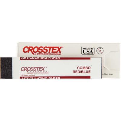 Crosstex Red/Blue Articulating Paper, Thin, 0.0028" (71 Microns), Straight, 12 Sheets/Book, 12 Books/Box, TPBR thumbnail 13