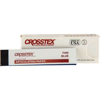 Crosstex Articulating Paper, Thin Blue, 0.0028" (71 Microns), 12 Sheets/Book, 12 Books/Box, 144 Sheets/Box thumbnail 13