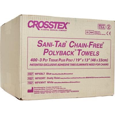 Sani-Tab® Chain-Free® Patient Towel, 3-Ply Tissue with 1-Ply Poly Backing, White, 13" x 19", 400/Case, WPXWHT thumbnail 9