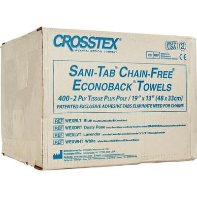 Crosstex Sani-Tab Chain-Free Patient Towel/Bib, 2-Ply Tissue + 1-Ply Poly, White, 13" x 19", 400/Case, WEXWHT thumbnail 13