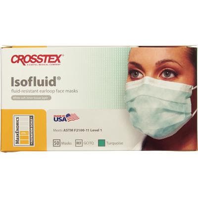 Isofluid™ Earloop Surgical Face Mask, ASTM Level 1, Fluid Resistant, Latex-Free, Turquoise, 50/Box, GCITQ thumbnail 21