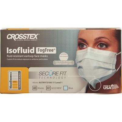 Isofluid FogFree SecureFit Earloop Surgical Mask, ASTM Level 1, Blue, 40/Box, GCICXBSF thumbnail 26