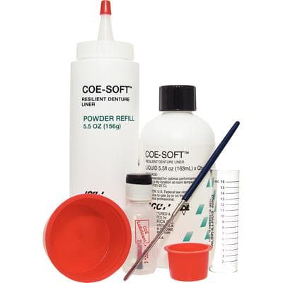 Coe-Soft Soft Denture Reline Material, Self-Cure, Professional Package, 5.5 oz Powder + 5.5 oz Liquid + 18 mL Lubricant, 344011 thumbnail 27