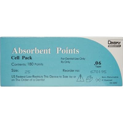 Dentsply Maillefer Absorbent Paper Points, Sterile, .06 Taper, ISO #25, Red, 180/Pack, 670195 thumbnail 12