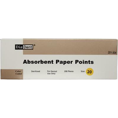 DiaDent Absorbent Paper Points, Non-Marked, .02 Taper, ISO Size #20, Cell Pack, 200/Box, 201-304 thumbnail 10