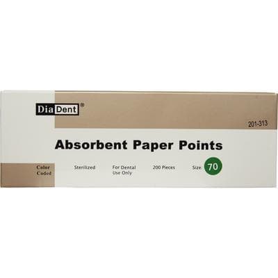 DiaDent Absorbent Paper Points, Cell Pack, #70 (Green), ISO .02 Taper, Non-Marked, 200/Box thumbnail 7