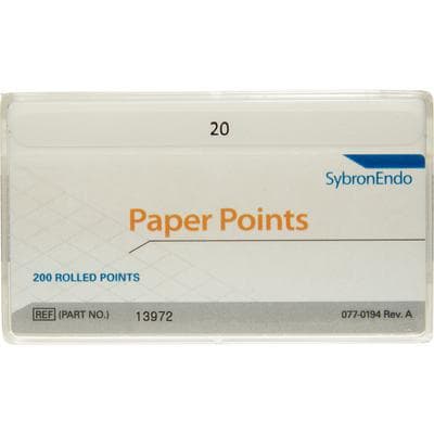 Kerr Absorbent Paper Points, Sterile, Bulk Pack, #20, 0.02 Taper, 200/Pk, 13972 thumbnail 10