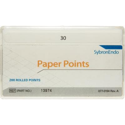 Kerr Absorbent Paper Points, ISO Standardized #30, 0.02 Taper, White, 200/Pk, 13974 thumbnail 9