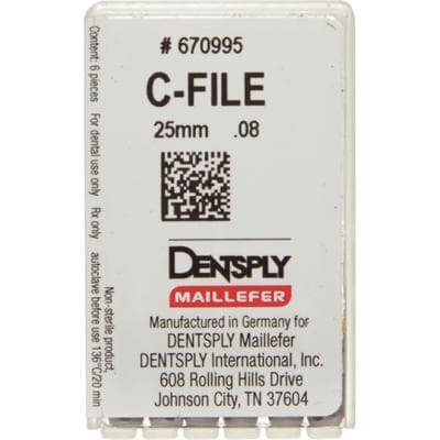 Maillefer Stainless Steel C-Files, Size #08, 25 mm, Gray, 6/Pack, 670995 thumbnail 21