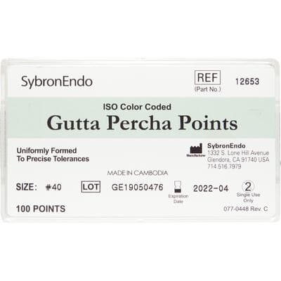 Kerr Standardized Gutta Percha Points, #40, Black, ISO Sized, 100/Box, 12653 thumbnail 8