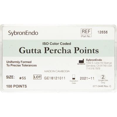 Kerr Standardized Gutta Percha Points, Size #55, Red, 100/Box, 12656 thumbnail 6