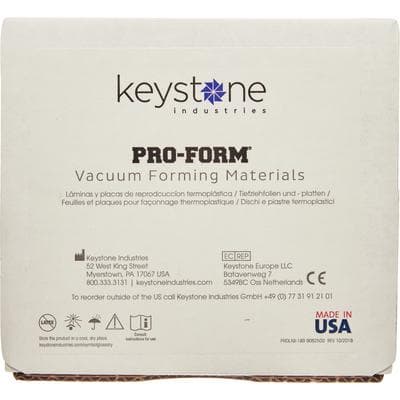 Pro-Form Soft EVA Vacuum Forming Tray Material, Clear, 0.060" (1.5 mm), 5" x 5" Sheets, 25/Pk, 9597090 thumbnail 11