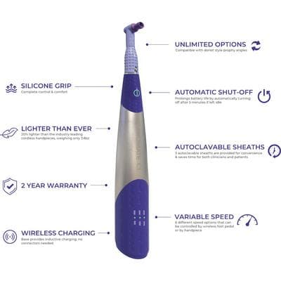 Pac-Dent ProMate CL Cordless Hygiene Handpiece Kit, 500-4000 RPM, PMCL-100 thumbnail 9