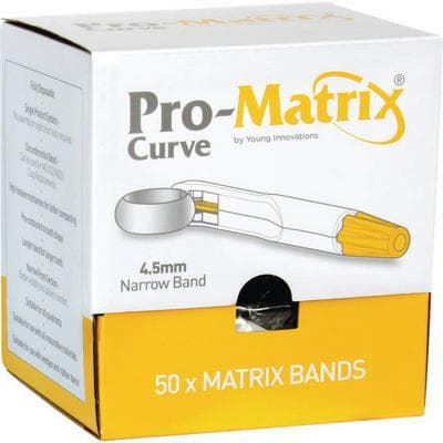 Pro-Matrix Curved Contoured Matrix Bands, Narrow, 4.5 mm, Yellow, 50/Pk, 19001 thumbnail 23