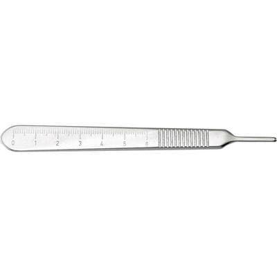 Nordent Scalpel Blade Handle, Flat #3, Single End, with Metric Ruler, 5" (125 mm), Stainless Steel thumbnail 4