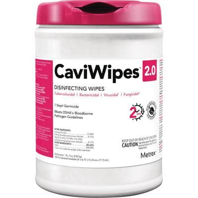CaviWipes 2.0 Surface Disinfectant Wipes, 6" x 6.75", 160/Canister, 14-1100 thumbnail 5