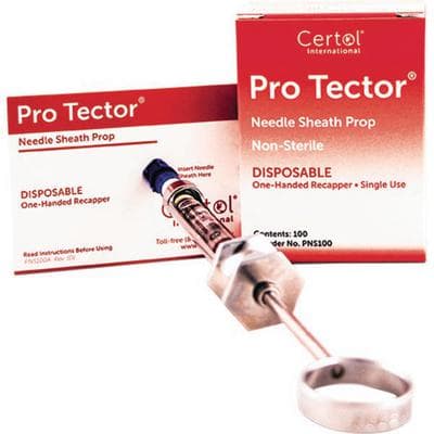 ProTector Needle Sheath Prop, Disposable One-Handed Recapping Aid, 2.5" x 3.25", Heavyweight Paper, 100/Pk, PNS100 thumbnail 5