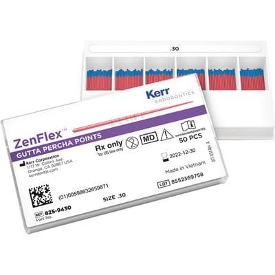 ZenFlex Gutta Percha Points, .04 Taper, Size 30, Blue, 50/Pk, 825-9430 thumbnail 8