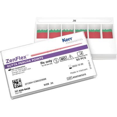 ZenFlex Gutta Percha Points, .04 Taper, Size 35 (0.35 mm), Green, 50/Pk, 825-9435 thumbnail 9
