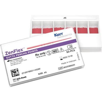 ZenFlex Gutta Percha Points, .04 Taper, Size #45, White, 50/Pk, 825-9445 thumbnail 8