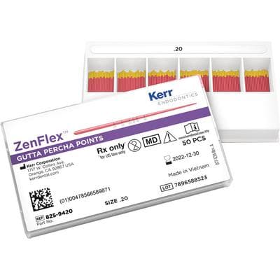 ZenFlex Gutta Percha Points, .06 Taper, Size #20, ISO 0.20, Yellow, 50/Pack, 825-9620 thumbnail 8