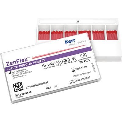 ZenFlex Gutta Percha Points, .06 Taper, Size #25 (0.25), Red, 50/Pack, 825-9625 thumbnail 14